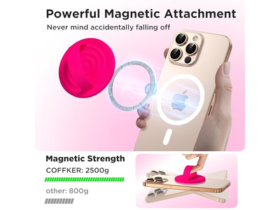 Magnetische telefoonringgreephouder Siliconen vingerlus neonroze