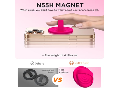 Magnetische telefoonringgreephouder Siliconen vingerlus neonroze