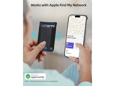 Magnetische portemonnee met Find My 8-kaarthouder RFID-blokkering Zwart