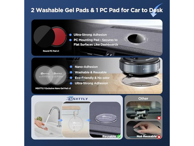 Telefoonhouder met zuignap en wasbare nanogelpads