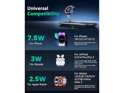 3 in 1 laadstation met Magsafe oplader