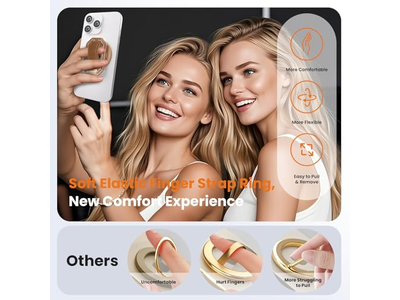 4-in-1 magnetische telefoongreepstandaard met vingerriemlus en standaard