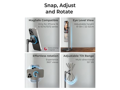 Verstelbare magnetische iPhone-standaard voor bureautelefoonhouder