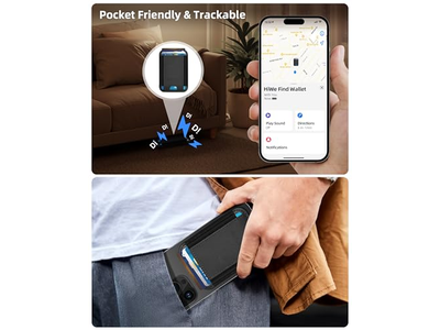 Anti-verloren Mag-Safe portemonnee met Find My RFID lederen magnetische 5 kaarten