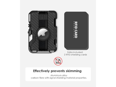 Magnetische portemonnee-kaarthouder van koolstofvezel met multifunctionele functies