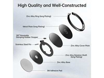 Ringhouder voor mobiele telefoon, standaard 360 graden rotatie, vingerring kickstan