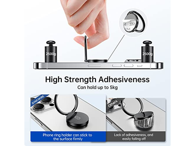 Ringhouder voor mobiele telefoon, standaard 360 graden rotatie, vingerring kickstan