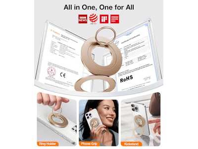 Dual-Ring Geschikt voor MagSafe telefoongreepringhouder
