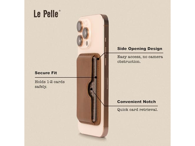 Handgemaakte lederen kaartportemonnee - slank magnetisch - houder voor 2 kaarten - Coco