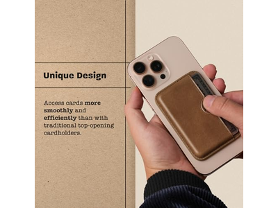 Handgemaakte lederen kaartportemonnee - slank magnetisch - houder voor 2 kaarten - Coco