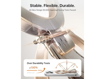 Leren magnetische telefoongreep met verstelbare ringstandaard voor MagSafe