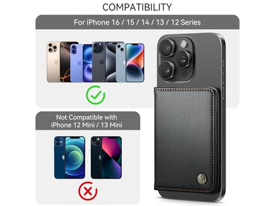 Magnetische kaarthouder RFID-blokkerende PU lederen minimalistische telefoonportemonnee