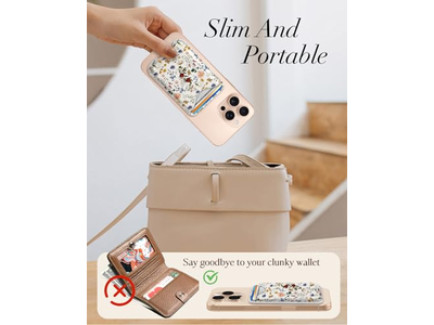 Magnetische kaarthouder portemonnee met bloemmotief voor iPhone-serie