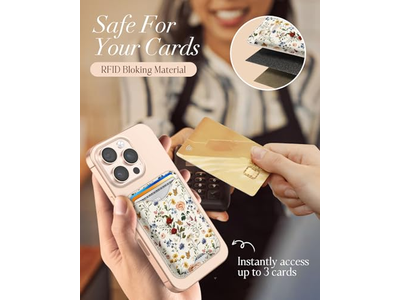Magnetische kaarthouder portemonnee met bloemmotief voor iPhone-serie