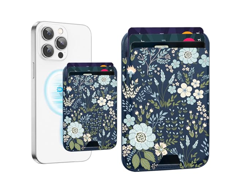 Magnetische mobiele telefoon portemonnee kaarthouder, compatibel met MagSafe Leather