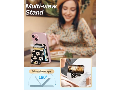 Magnetische opvouwbare kaarthouder portemonnee voor telefoons RFID-blokkering 4 kaarten F