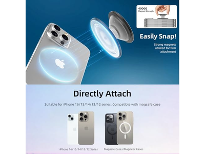 Magnetische Telefoongreephouder met Inklapbare Standaard Transparant Roze