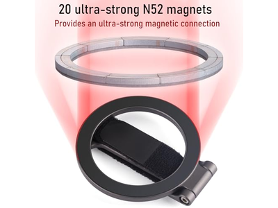 Magnetische standaard voor telefoongreep met verstelbare riem en sterke magneten