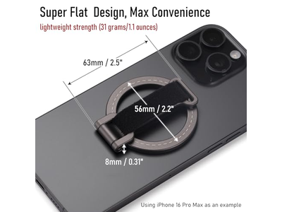 Magnetische standaard voor telefoongreep met verstelbare riem en sterke magneten