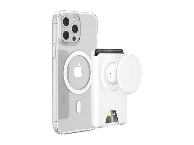 Magnetische telefoongreep Portemonneestandaard Uitbreidbaar en inklapbaar Wit