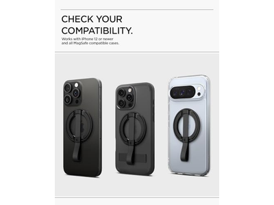 Magnetische telefoonhoudergreep met vingerriemlus voor MagSafe en Pixe