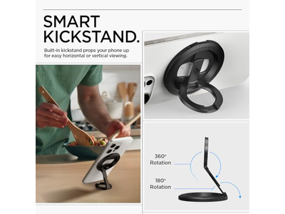 Magnetische telefoonhoudergreep met standaard en flesopener - zwart