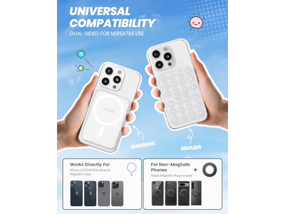 Magnetische telefoonhouder voor verwijderbare Sticky Grip-houder Transparant