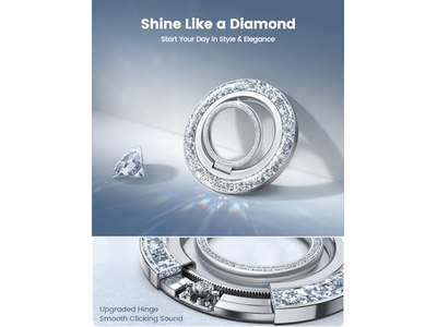 Magnetische telefoonring voor MagSafe Grip - Glitter zilveren ringhouder Stan