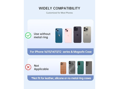 Magnetische telefoonringhouder compatibel met MagSafe - verwijderbare handgreep St