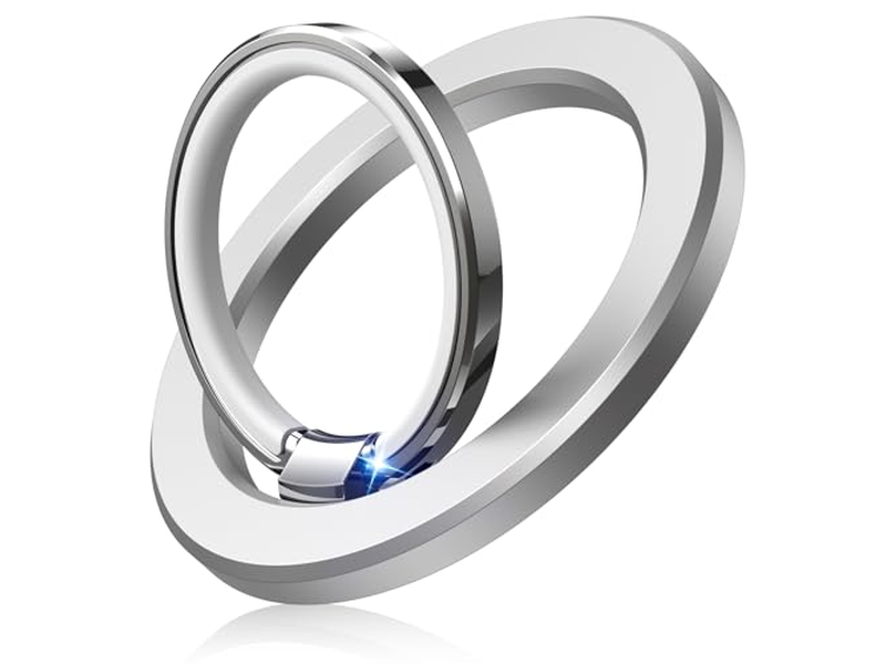 Magnetische telefoonringhouder voor mobiele telefoons Dubbelzijdige standaard Zilver