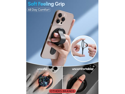 Magnetische telefoonringhouder voor compatibele smartphones Zwart