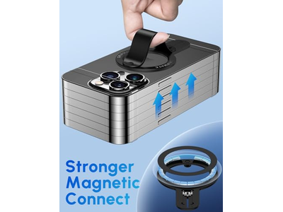 Magnetische telefoonringhouder voor compatibele smartphones Zwart