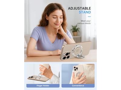 Magnetische telefoonringhouder met handgreep en bloemmotief