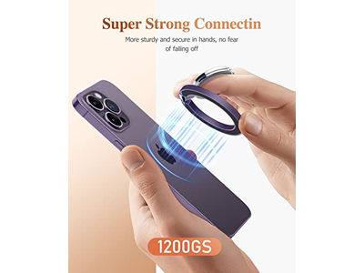 Magnetische telefoonringhouder met verstelbare standaard en standaard - Paars