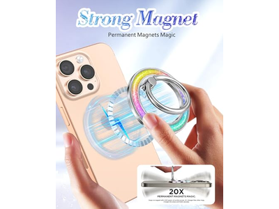 Magnetische telefoonringhouder met afneembare vingergreep - glitterontwerp