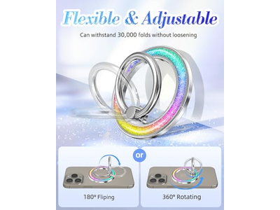 Magnetische telefoonringhouder met afneembare vingergreep - glitterontwerp