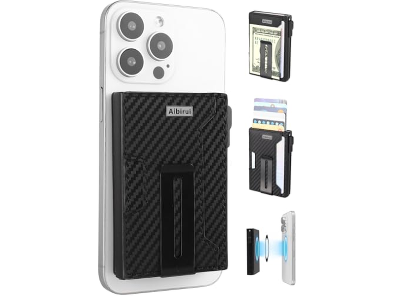 Magnetische pop-up portemonnee voor iPhone met plaats voor 8 kaarten en rekeningen