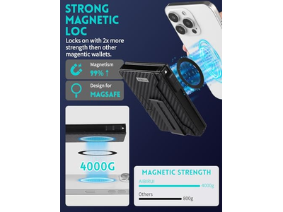 Magnetische pop-up portemonnee voor iPhone met plaats voor 8 kaarten en rekeningen