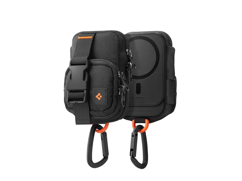 Magnetische Pouch Organizer voor SSD en Kaartopslag met Clip - Zwart