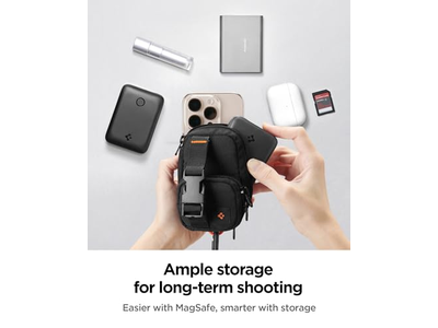 Magnetische Pouch Organizer voor SSD en Kaartopslag met Clip - Zwart