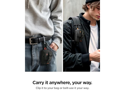 Magnetische Pouch Organizer voor SSD en Kaartopslag met Clip - Zwart