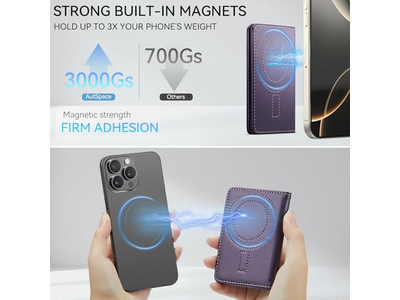 Magnetische RFID-blokkeerkaarthouder Compatibel met MagSafe-telefoons Pur