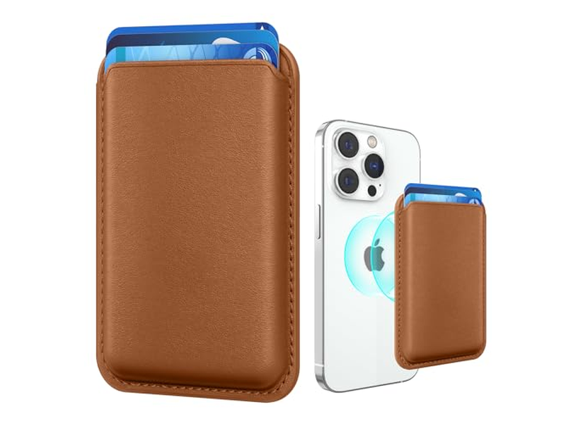 Magnetische RFID lederen kaarthouder voor iPhone Stick-on accessoires Br