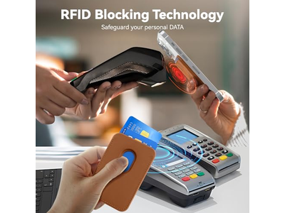 Magnetische RFID lederen kaarthouder voor iPhone Stick-on accessoires Br