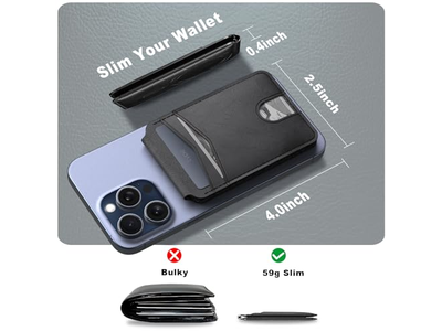 Magnetische portemonnee en kaarthouder compatibel met Magsafe voor iPhone - B