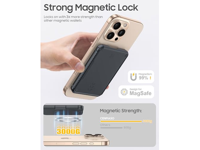 Magnetische portemonnee-kaarthouder voor 6-7 kaarten RFID-blokkering Ultra-Sli