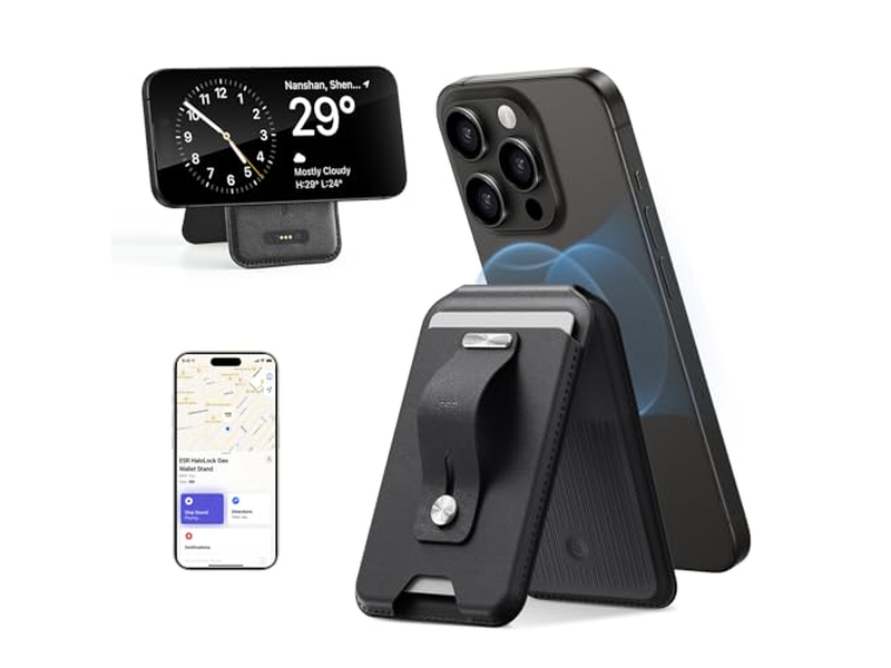 Magnetische portemonnee voor iPhone met Find My-functionaliteit en verstelbare S