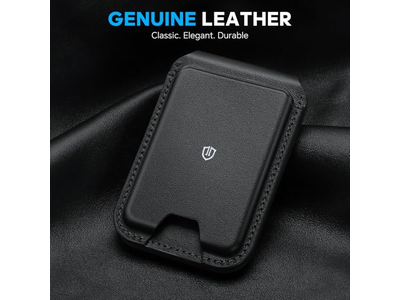 Magnetische portemonnee voor MagSafe echt leer 6 kaarthouders RFID Blo