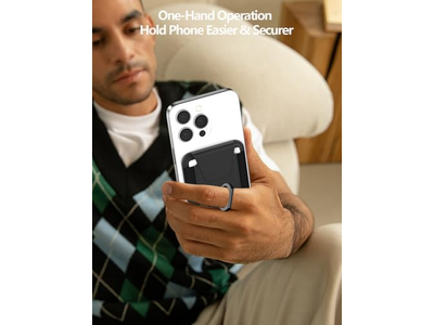 Magnetische portemonnee voor telefoon 6-kaarthouder RFID-blokkering Zwart