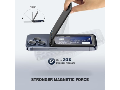 Magnetische portemonnee voor telefoon Verstelbare leren kaarthouder en standaard